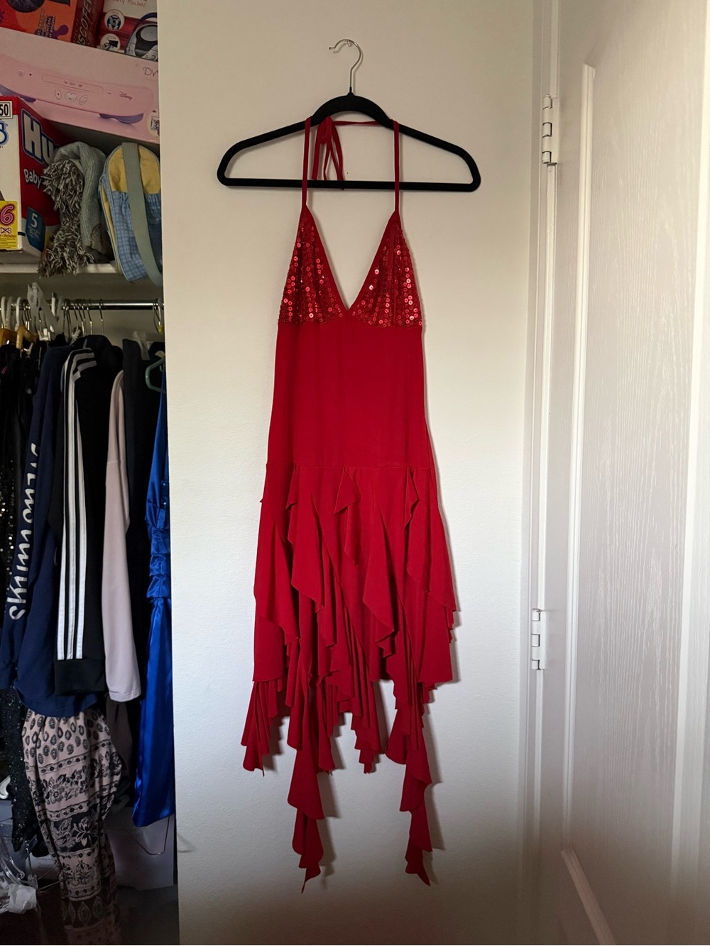 fairy red halter dress